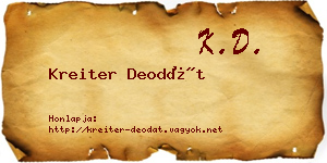 Kreiter Deodát névjegykártya